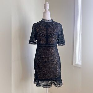 NWT Black Lace Bardot Dress - Size 8/M